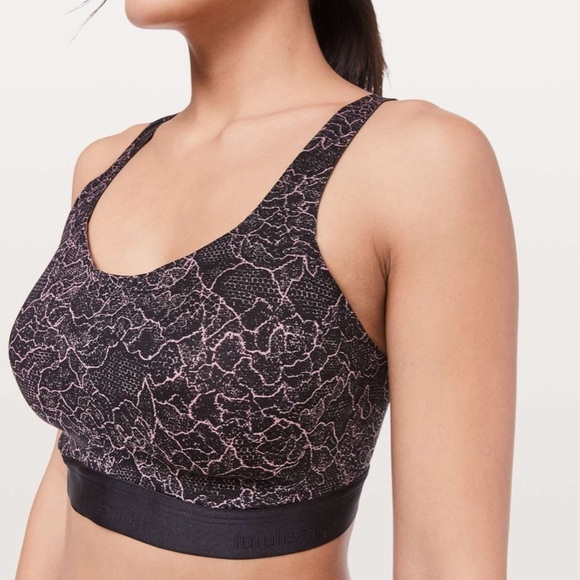 lululemon Fine Form Bra Ultra Lacescape Rose Black - Picture 4 of 16